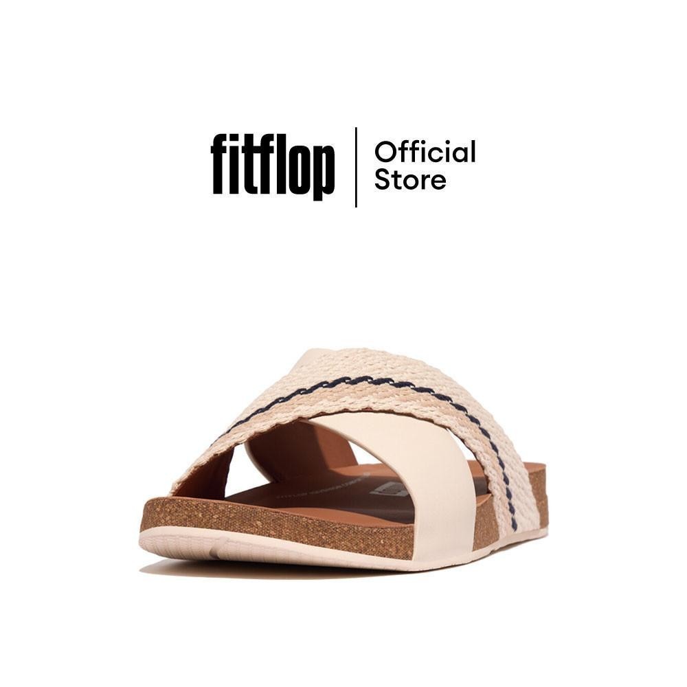 FITFLOP IQUSHION WEBBING/LEATHER CROSS รองเท้าแตะผู้ชาย รุ่น GZ2-A99 สี BEIGE