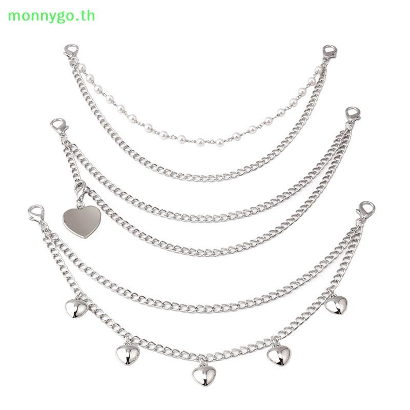 Monnygo Multi-layer Metal Chain strap DIY บุคลิกภาพ Heart Star จี้กระเป๋าสะพายสายโซ่ TH - รูปที่ 4