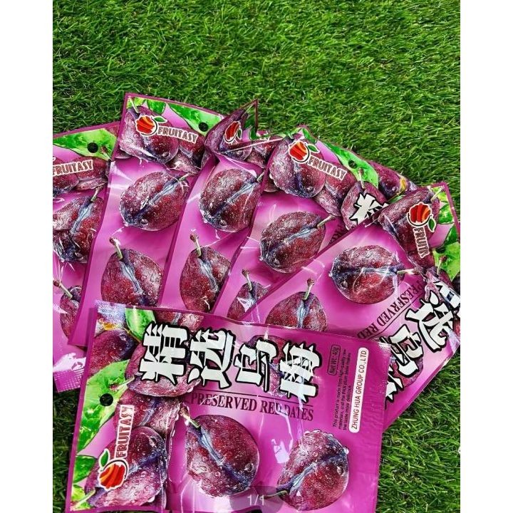 พรุนม่วง ลูกพรุนม่วง ลูกพรุนแช่อิ่ม ผลไม้คัดพิเศษ Fruitasy แพ็คละ20ห่อ