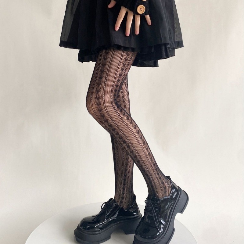 Silk Stocking Womens Love Stripe Internet Red Lei Silk Stocking Pure Desire Wind Fishing Stocking JK