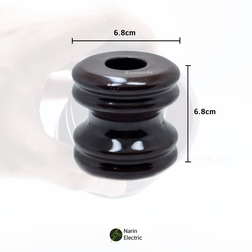 ลูกถ้วยหางหนู ลูกถ้วย ลูกแร็ค ลูกตุ้ม ลูกตุ้มเล็ก ลูกตุ้มใหญ่ สำหรับยึดจับสายเมน - รูปที่ 2