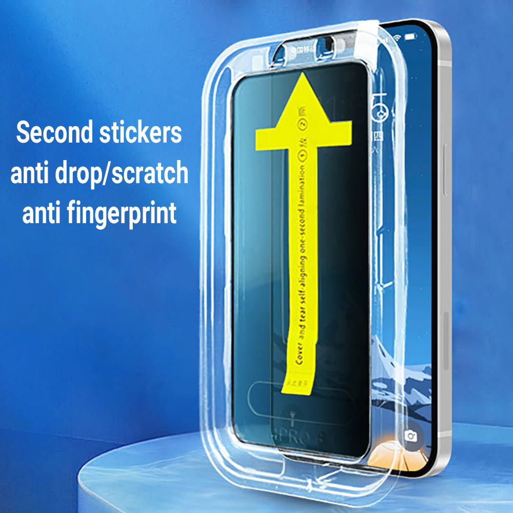 ทำความสะอาดฝุ่นโดยอัตโนมัติ ฟิล์มกันรอยกระจกนิรภัย Anti-spy For iPhone 11 13 16 15 12 14 Pro XS Max SE XR X 7 8 6S Plus - ภาพย่อย 4
