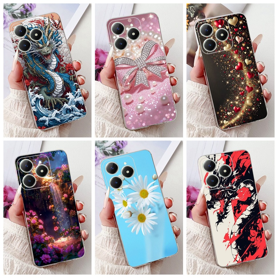 4G สําหรับRealme C61 RMX3930 C63 RMX3939 สําหรับRealme C63 กรณีผีเสื้อหรูหรารักแฟชั่นดอกไม้Coolหล่อส