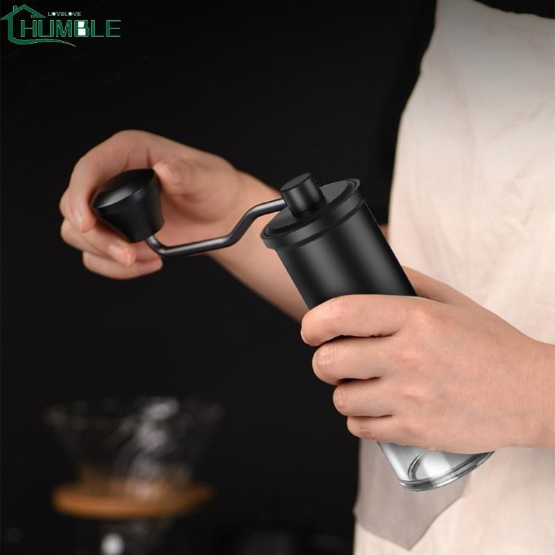 Humble ปรับเครื่องบดกาแฟด้วยตนเองกรวยสแตนเลส Burr Cores แบบพกพามือหมุนสําหรับ Home Travels กาแฟ 