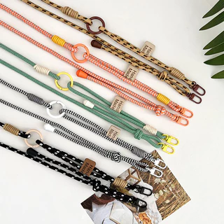 สายสะพายโทรศัพท์แบบคาดไหล่ยาวสีสันสดใสพร้อมสายคาดด้านหลังโทรศัพท์แบบทอด้วยมือที่ปรับได้และโซ่สำหรับแขวน-SJPS