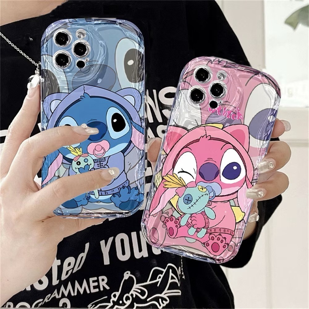 เคสโทรศัพท์มือถือไอโฟน ลายสติช มีตัวขอบเลนท์ For IP11-16 ธรรมดา IP11-16 Pro/Pro max เคสไอโฟนทุกรุ่น 