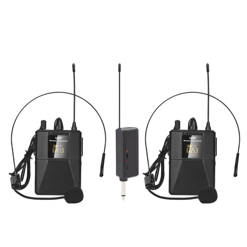 ไมโครโฟนไร้สายแบบคล้องคอสำหรับการแสดง KTV การบันทึกสดมือถือ ชุดหูฟังไมโครโฟนหน้าอกแบบสากล