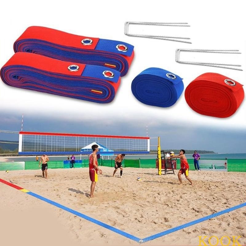 KOOK Beach Volleyball Line พร้อมเล็บบดสำหรับสนามวอลเลย์บอลและเครื่องมาร์คเวบบิง