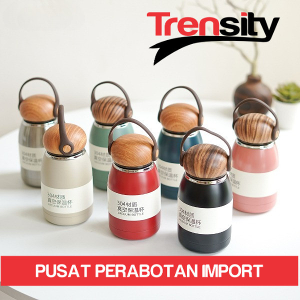 TERMOS Premium Stainless Steel Mini Thermos พร้อมฝาปิดไม้ 300ml (YT-182) *TRENSITY*