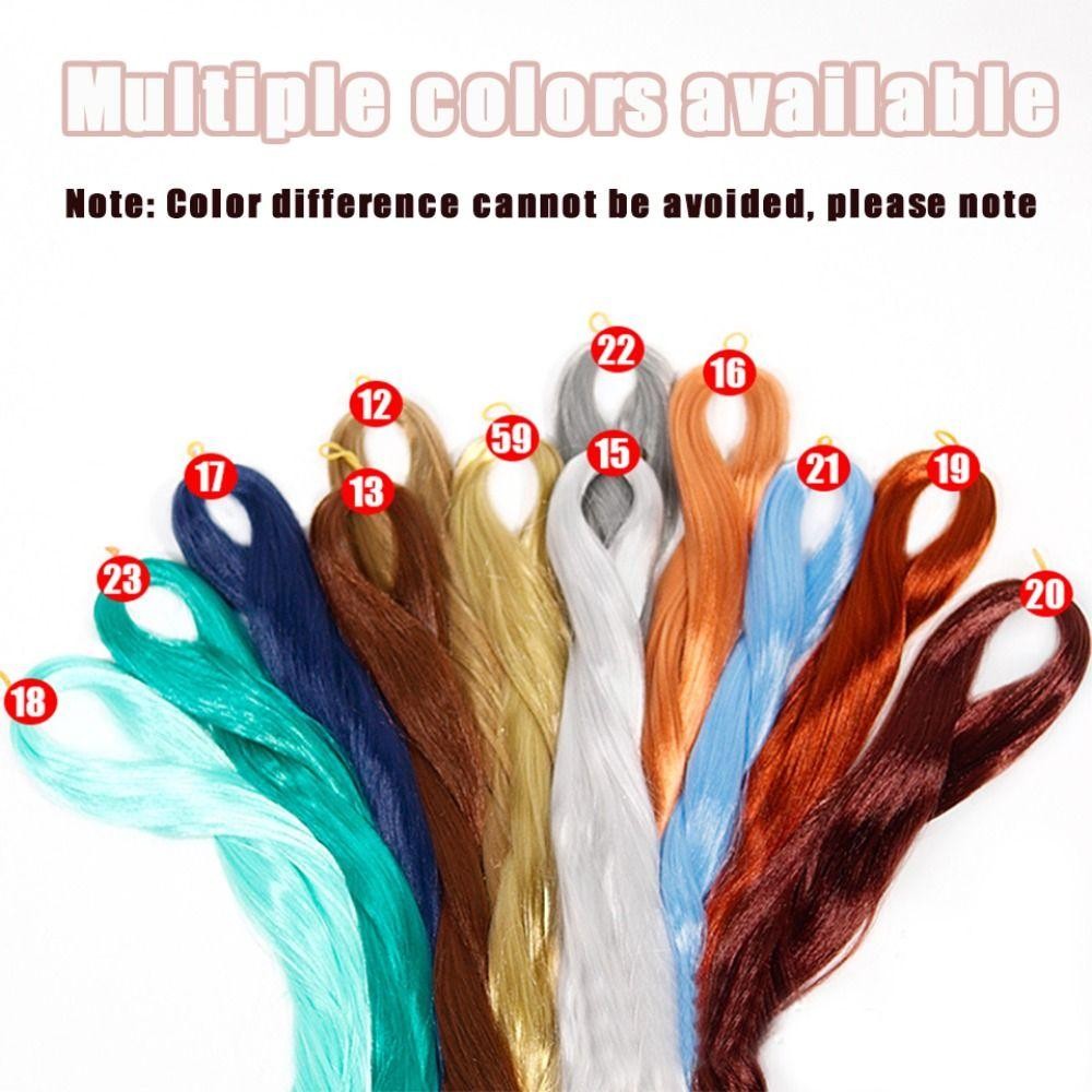 Sevenhome3e Bjd SD ตุ ๊ กตาผม Diy ผม 80 ซม.แถวผ ้ าไหมนม Anti-Mohair Bjd ตุ ๊ กตาวิกผม Handmade Hook สีดําผมปลอม