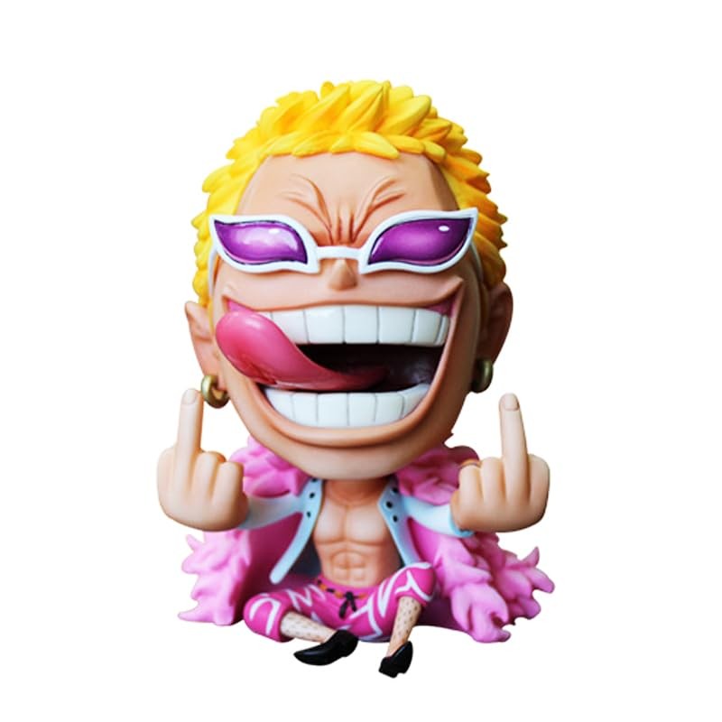 Anime Version Luffy Zoro One Piece Figure Decoration Donquixote Doflamingo Design (1 Piece Set)
