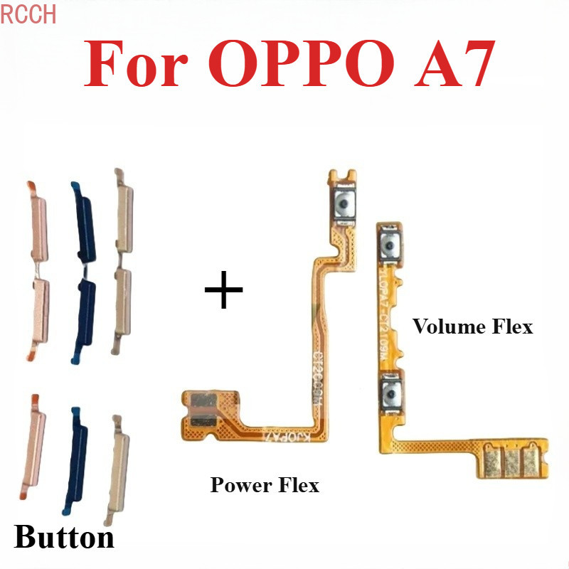 สําหรับ OPPO A7 CPH1903 ปุ่มปรับระดับเสียงสวิตช์ไฟ Flex เปลี่ยน