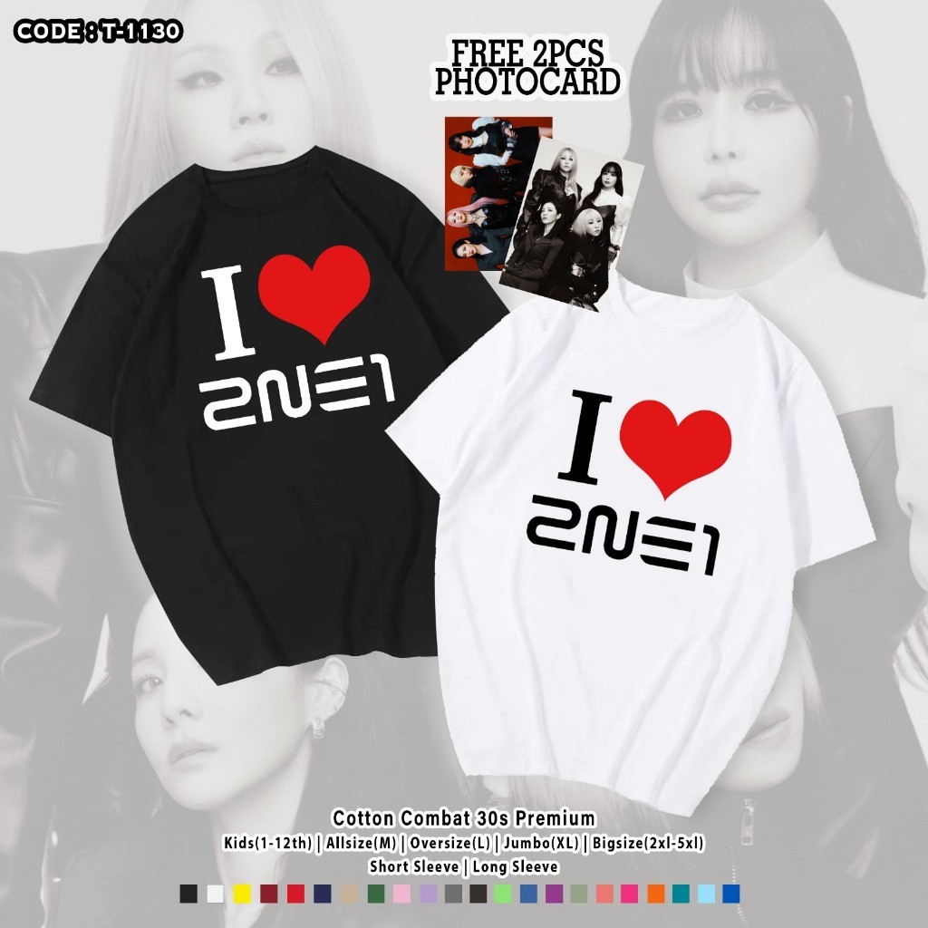 เสื้อยืด เสื้อยืดโอเวอร์ไซส์และ 2NE1 KPOP พัดลมมือผ้าฝ้ายร่วมสมัย 30S ผู้ใหญ่ UNISEX เสื้อวัสดุไม่ทําให้ร้อน S-5XL