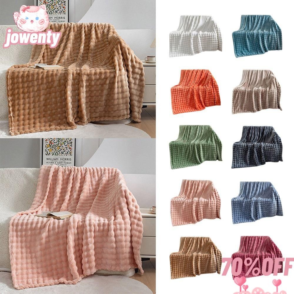 Jowenty ผ้าห่มสักหลาดขนาด 70x100 ซม., ผ้าห่มขนแกะปะการังอุ่น Monolayer, โซฟาหนาเรียบง่ายนุ่มโยน
