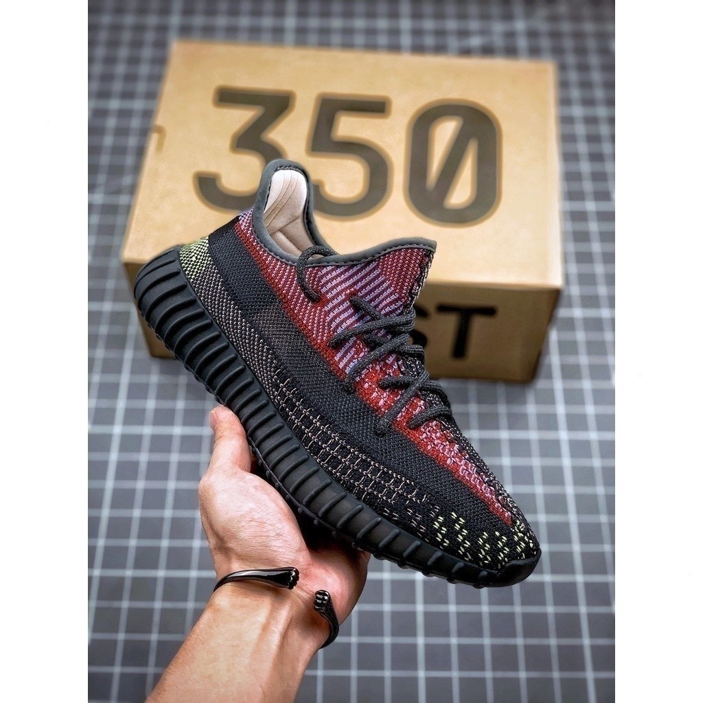 Yeezy Boost รองเท้า350 V2รองเท้าผู้ชายและรองเท้าผู้หญิงสีดำและสีแดง ziti