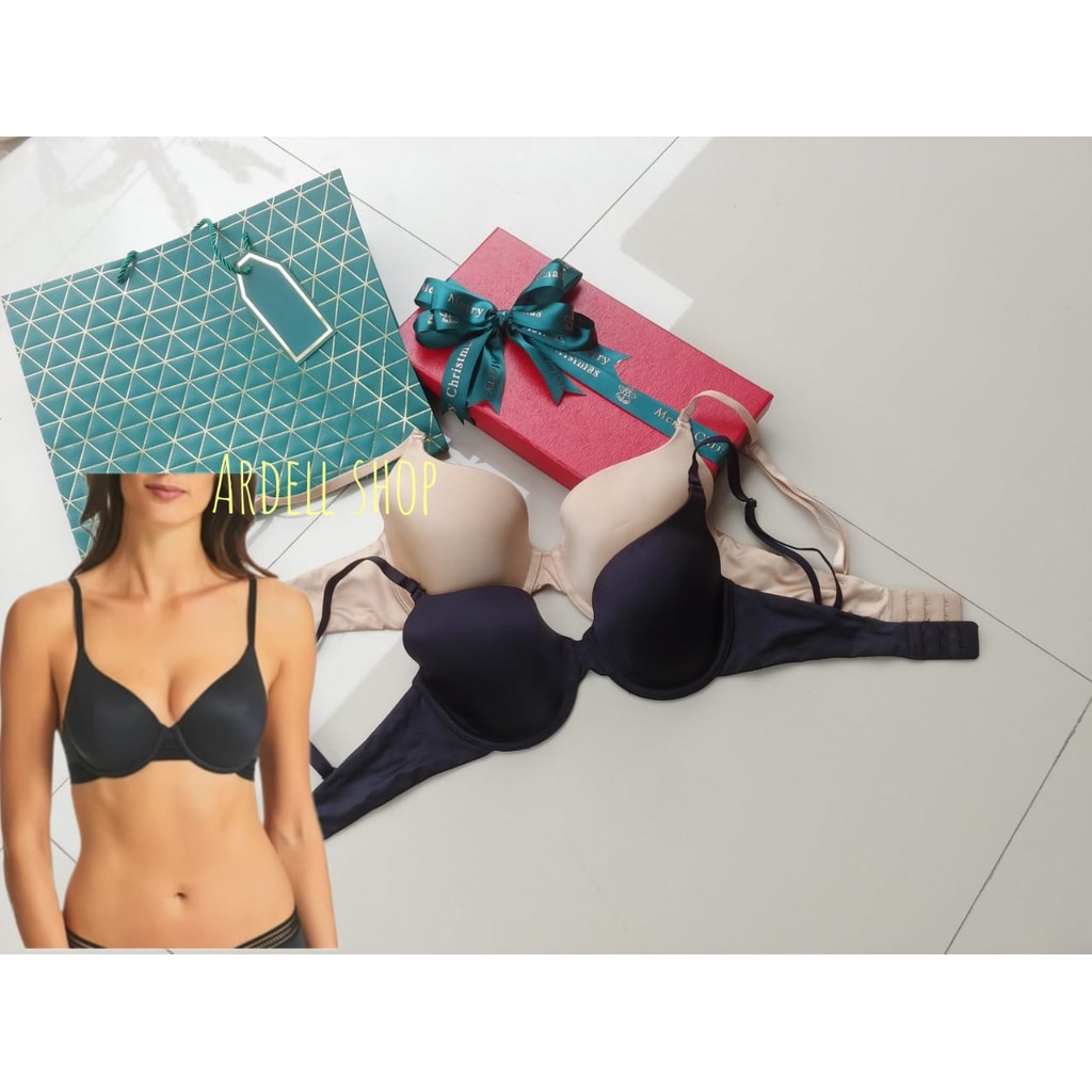 CF Fine Lines Bra Full Cup Underwire 32C 34C - Black & Nude / โฟมบางสบาย - BTP