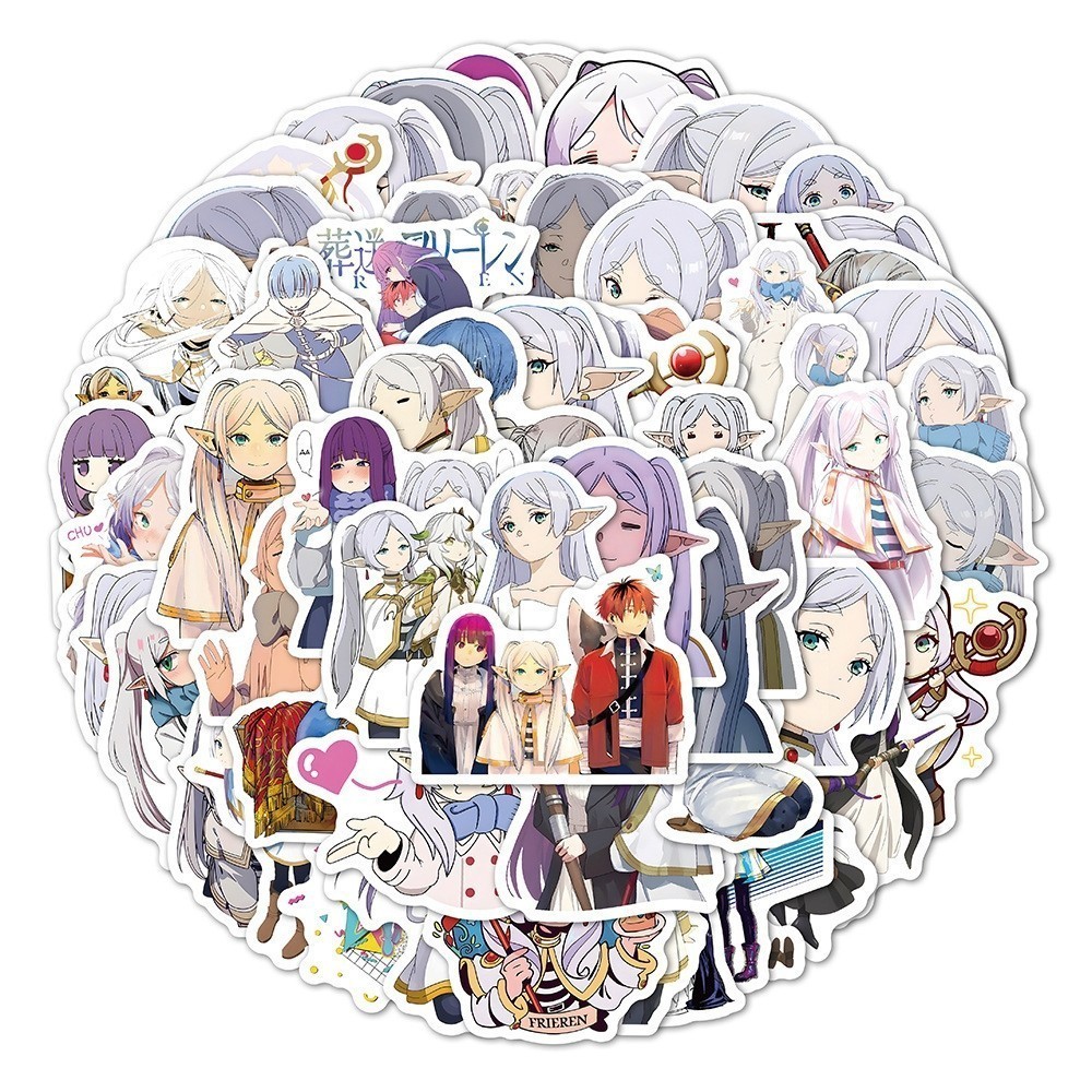 สติกเกอร์ Frieren anime PVC กันน้ํา ลายการ์ตูนอนิเมะ Frieren Japan 50ชิ้น
