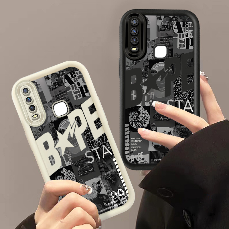 ป้ายแฟชั่นแบรนด์เคสโทรศัพท์สําหรับ VIVO Y17 Y11 Y15 Y12 Y12i Y3S 1901 1902 1904 Y17S Y16 Y15S Y15A Y01 Y9S Y7S Y02S Y02A Y02 ฝาครอบโทรศัพท์มือถือกันกระแทก
