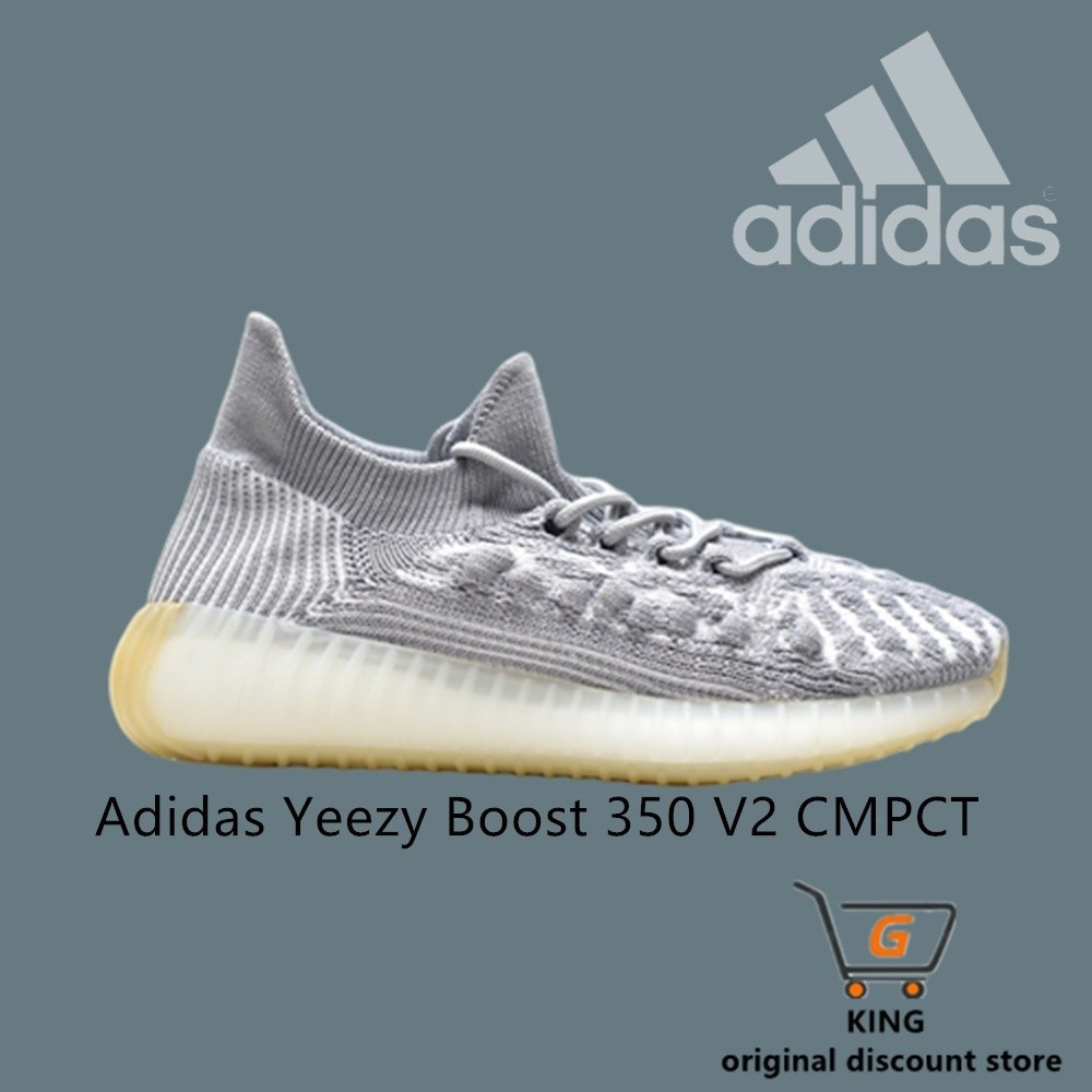 Yeezy BOOST 350 V2 cmpct "SLATE Blue" PopCorn น้ำหนักเบามัลติฟังก์ชั่นวิ่งออกกำลังกายรองเท้ากีฬาพื้น