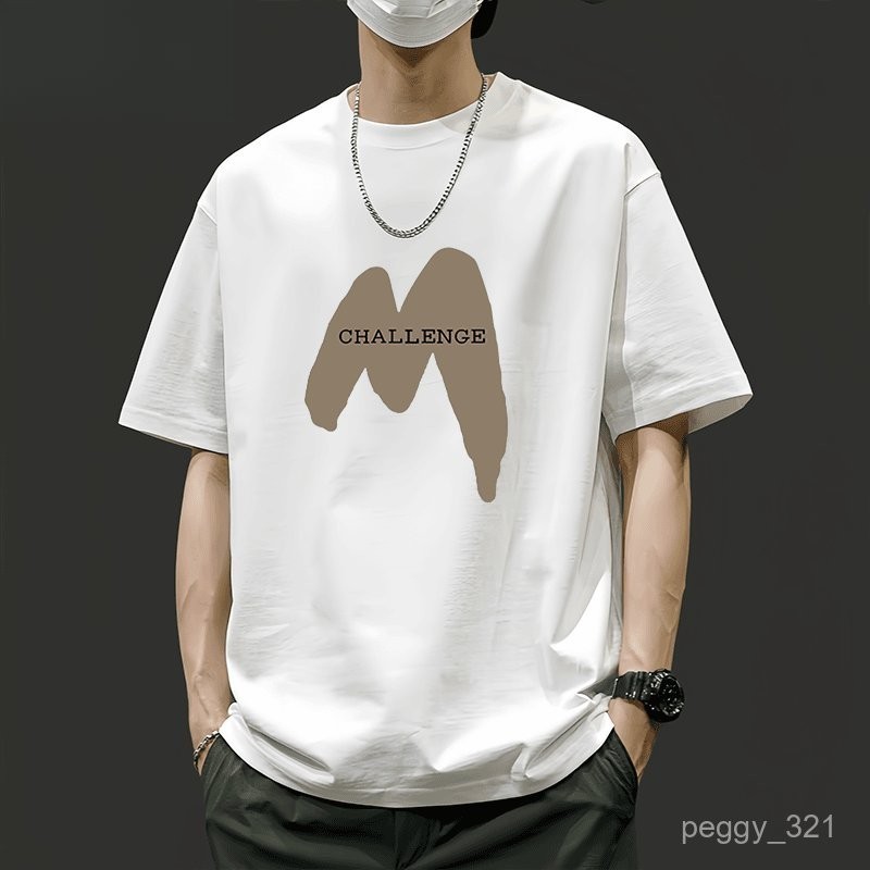 คลังสินค้าพร้อม-american Streetคุณภาพสูงพิมพ์เสื้อยืดแฟชั่นSimple Topฤดูร้อนผ้าฝ้ายแขนสั้นผู้ชายผู้หญิง