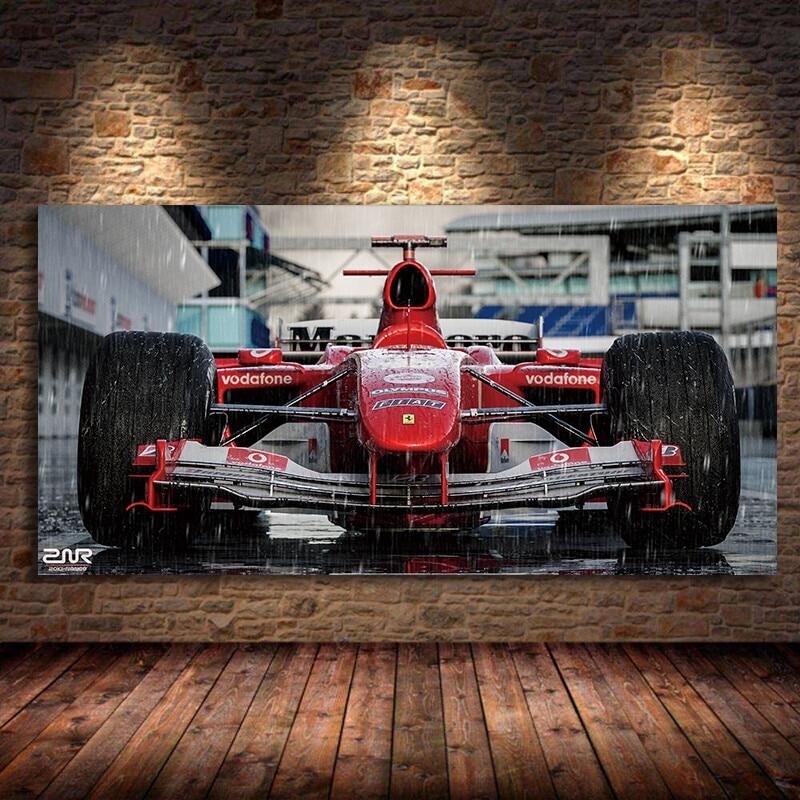 Ferraris F2004 รถ F Racing Sport Car Wall Art โปสเตอร์และพิมพ์ผ้าใบภาพวาดสําหรับห้องนั่งเล่น Decor 0