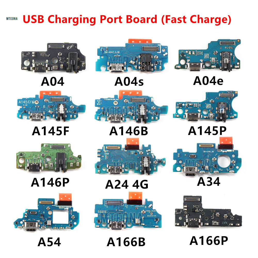 ชาร์จพอร์ตสําหรับ Samsung A14 5G A04 Core A04S A04e A24 A34 A54 ไมโครโฟนโมดูล USB Fast Charge Connector Flex Cable