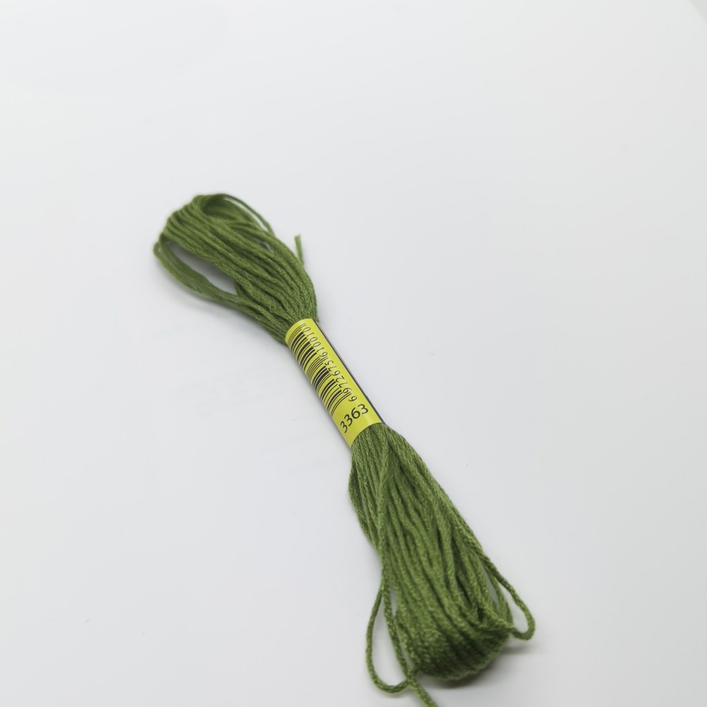 6 Skeins DMC 3363 3364 3371 3607 3608 ด้ายปักครอสติสพรีเมี่ยมสีรุ้งเย็บปักถักร้อยด้ายไหมขัดฟัน