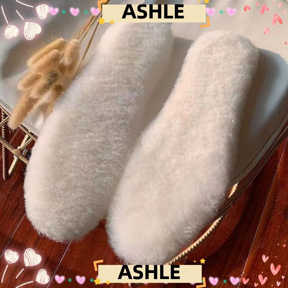 พื้นรองเท้าทําความร้อนขนสัตว์ ASHLE, พื้นรองเท้ากีฬาที่อบอุ่นข้น, ดูดซับเหงื่อระบายอากาศ พื้นรองเท้าความร้อนกันกลิ่น Feet Care