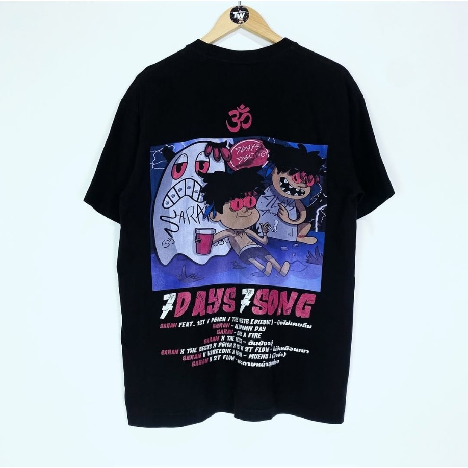 🍃 HOT T-shirt Saran BabyBigboy “7DAY 7SONG”(ไม่มีผลิตแล้ว) 1 mill men T-Shirts เรียบง่ายสบาย ๆ Print