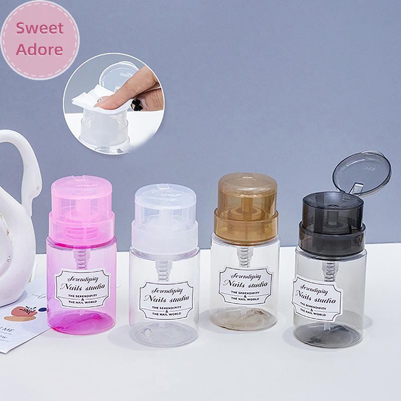 Sweetadore เครื่องจ่ายปั๊มเปล่า Liquid UV Gel Polish Nail Art Polish Clean Bottle Polish Cleanser Remover Bottle TH