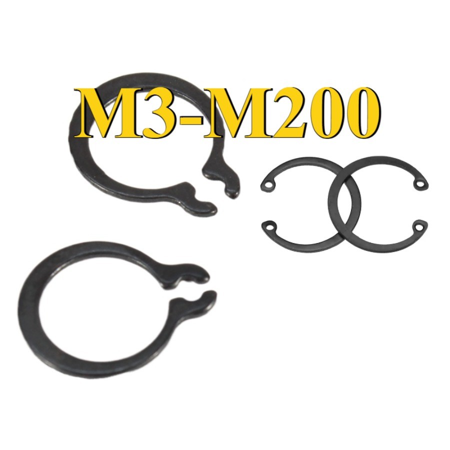 แหวนยึดสําหรับรู (สีดํา) การ์ดด้านใน C-Shaped Bearing Circlip Ring M3-M200mm (ZQ-RM-PH)