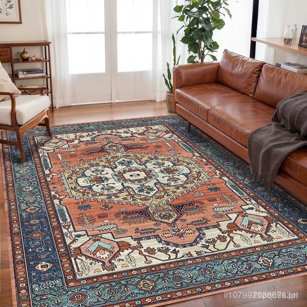American Persian Turkish Vintage Carpet / Ethnic Bohemian Living Room Carpet Mat
