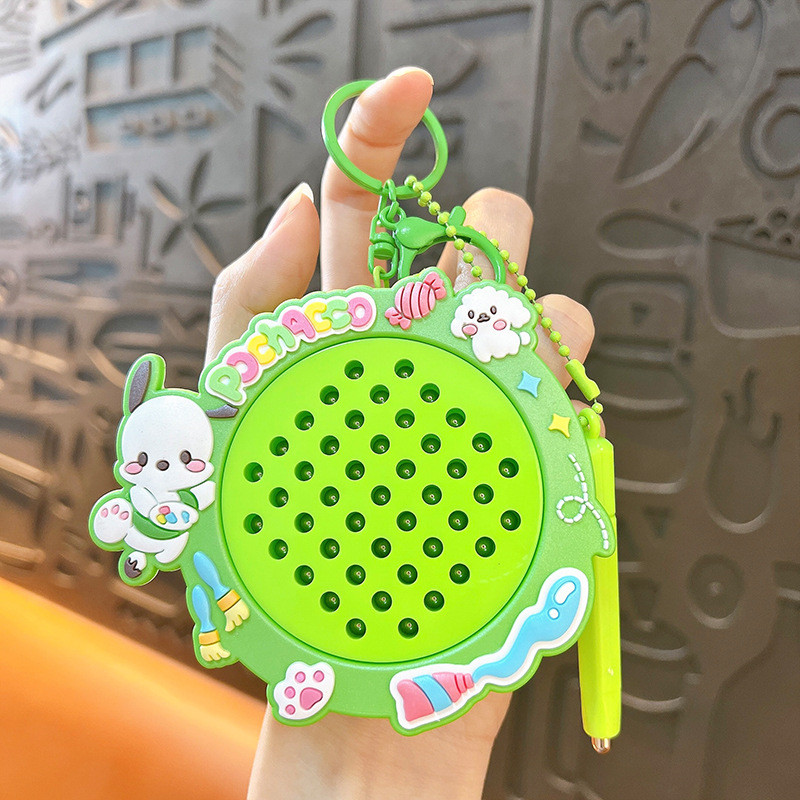 Creative Sanrio Magnetic Steel Ball กระดานวาดภาพพวงกุญแจการ์ตูนของเล่นสนุกจี้ของขวัญขนาดเล็ก - รูปที่ 5