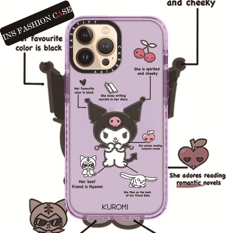 CASECASE X KUROMI Purple Color Transparent iPhone Case For iPhone 14 13 12 11 Pro Max IX XS MAX XR 6
