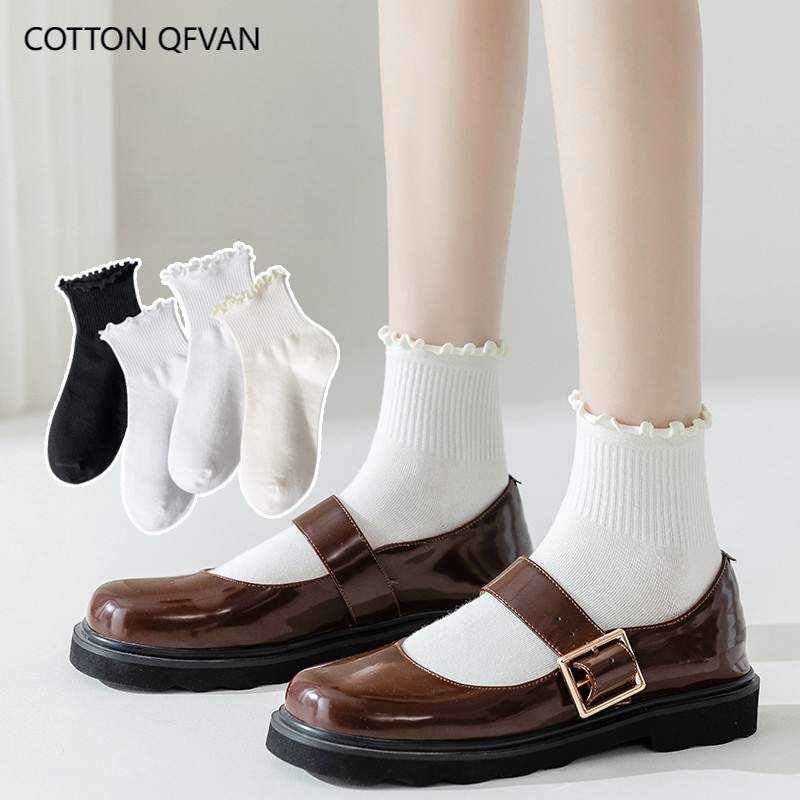 ถุงเท้าผ้าฝ้ายสำหรับผู้หญิง สไตล์ญี่ปุ่น น่ารัก สบายในฤดูร้อน