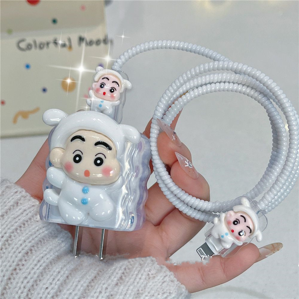 น่ารัก Crayon Shin-Chan Charger Protector สําหรับ VIVO 18w 33w 66W V27e Charger กรณี V8073L0A0 80W ส