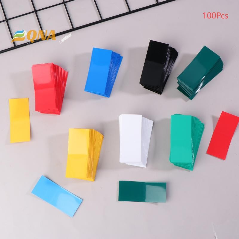 [QNA] 100 ชิ้นแบน PVC ท่อหดความร้อนแบตเตอรี่ห่อสําหรับ 18650 ท่อหดความร้อนชุดสารพัน Self-Adhesive Insulator ใหม่