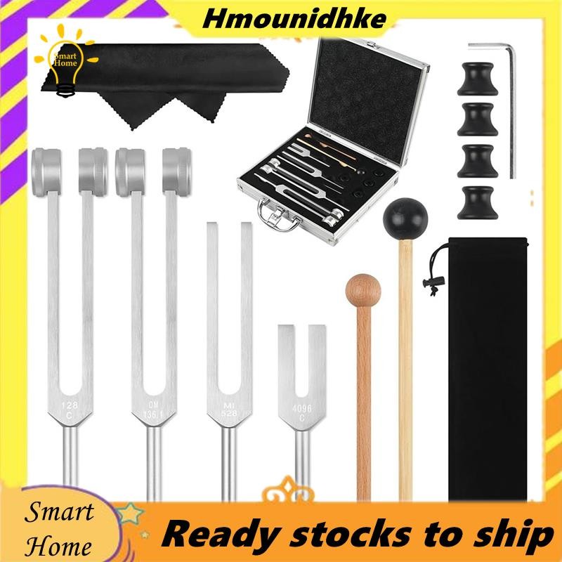 ชุดส้อมปรับแต่ง 4 ชิ้น(128Hz, 136.1Hz, 528Hz, 4096Hz) สําหรับจักระบําบัดเสียงบําบัดความเครียดบรรเทา