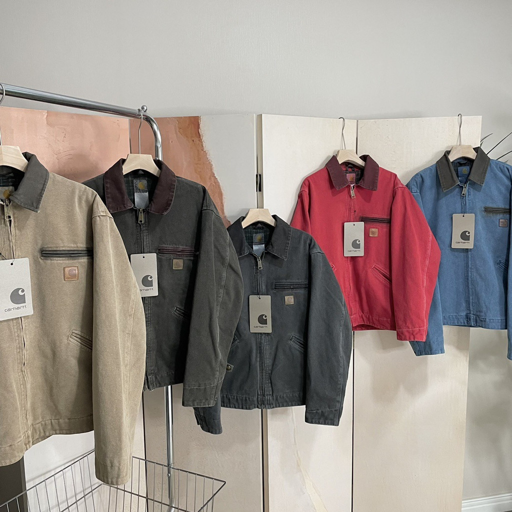 IOSP CARHARTT J97Men's Loose Fit Workwear Turn-down Collar Zipper Jacket