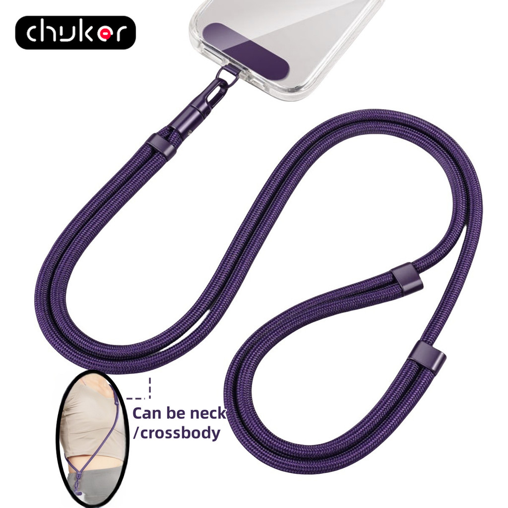 เชือกเส้นเล็กโทรศัพท์สากลพร้อมคลิปอัพเกรดป้องกันการหล่น 360° Rotation Adjustable Neck/Crossbody Strap สําหรับเคสโทรศัพท์ทุกรุ่น