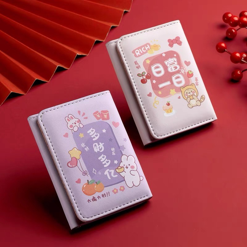 shiny.girl: กระเป๋าสตางค์มินิมอล สีน่ารัก พกพาสะดวก ขนาดเล็กแบบพกพา พร้อมช่องใส่บัตร 4สี- GR121 - รูปที่ 3