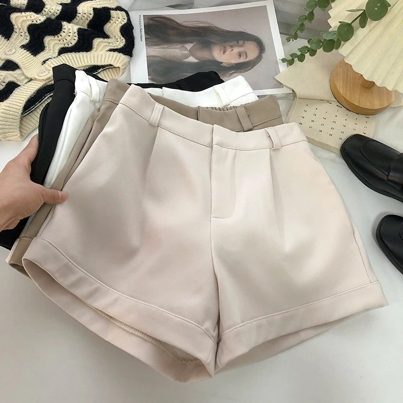 TAYCEN S-6XL (24-44) ผู้หญิงเกาหเอวสูงเรียบๆกางเกงขาสั้น ไซส์ใหญ่
