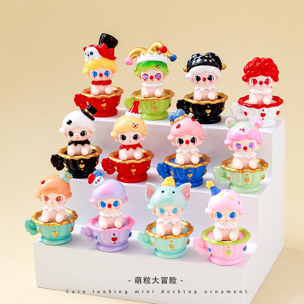 12PCS Circus Dimoo in Cup เรซิ่น Charms สําหรับ DIY (4-339)