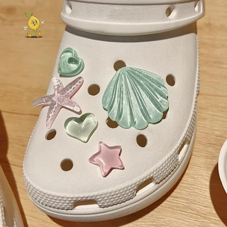 [mozh] 1 ชุด DIY Clogs รองเท้าแตะสวนรองเท้าตกแต่งปลาดาวน่ารักเรซิ่นรองเท้า Charms อุปกรณ์เสริม Buckles Pins หญิงผู้หญิงของขวัญ [TH]