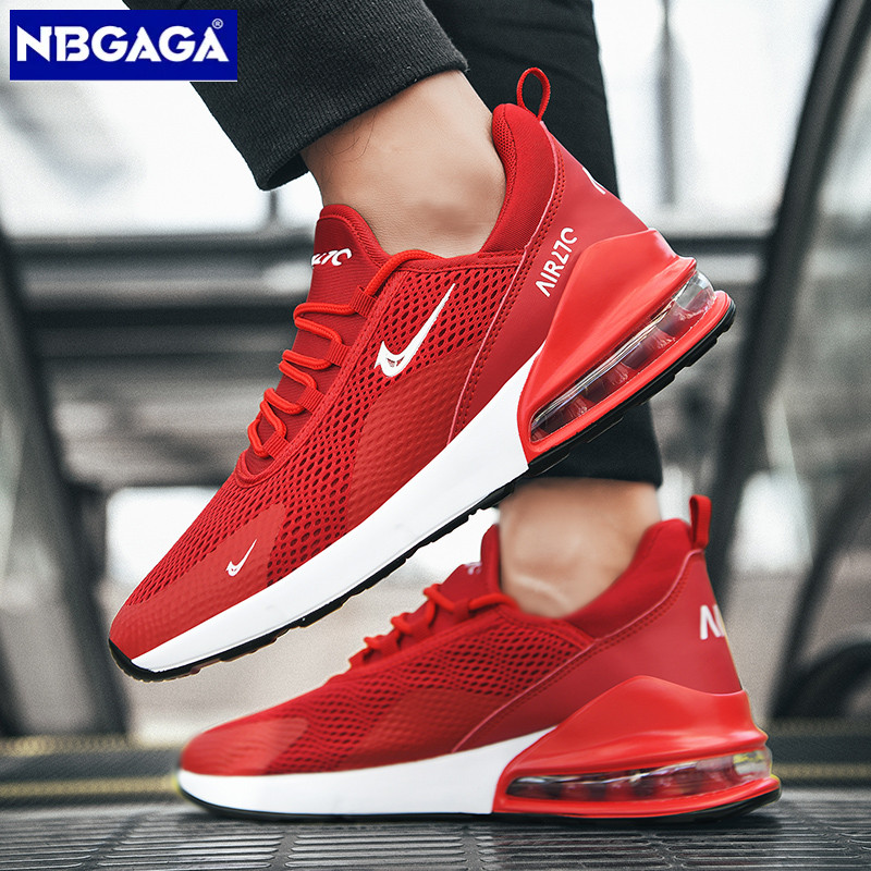 NBGAGA รองเท้ากีฬาลําลองผู้ชายสไตล์เบาะลมอเนกประสงค์และสะดวกสบายกันลื่นและทนต่อการสึกหรอ