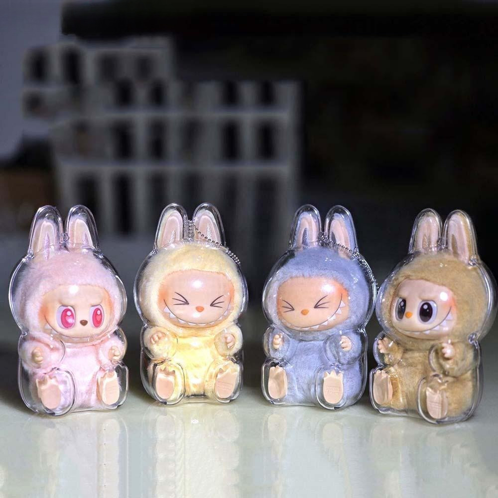 Sevenhalf Labubu เกราะป้องกัน, Anti-lost กันฝุ่นนั่งลง Labubu กระเป๋าเก็บ, กระเป๋าแขวนสะสม Peadant ตุ๊กตากันน้ํา 3D