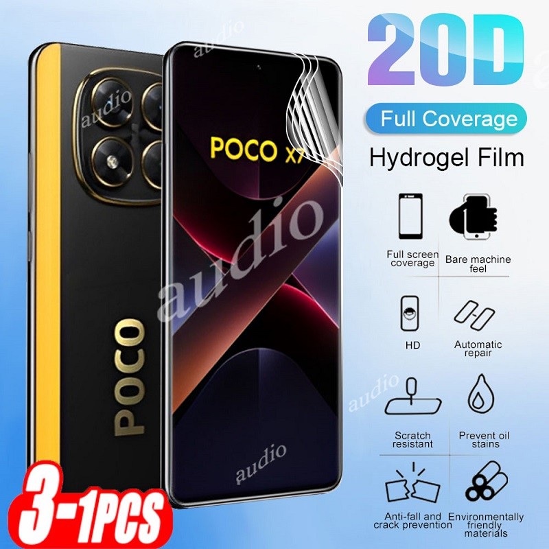 Poco x7 5G 2025 3 ชิ้น 20D Full Coverage Hydrogel ฟิล์มสําหรับ Xiaomi POCO x7 Pro x7pro POCOX7 Pro 5