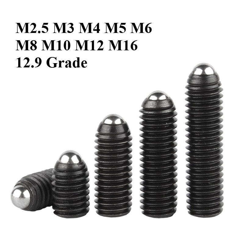 [Fast] 12.9 เกรด Hex ซ็อกเก็ตหกเหลี่ยม Allen Spring Ball Plunger Grub Point ชุดสกรู Bolt M2.5 M3 M4 M5 M6 M8 M10 M12 M16