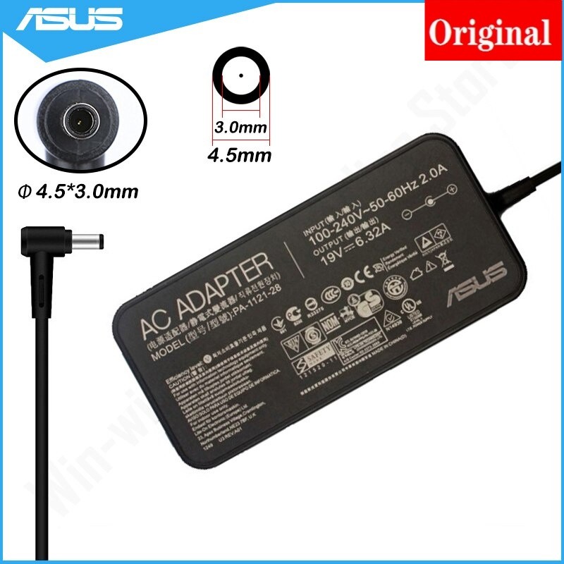 ✿19V 6.32A 120W 4.5*3.0mm เครื่องชาร์จแล็ปท็อปสำหรับ ASUS ROG g501jw UX501J g501vw UX501J ux501v