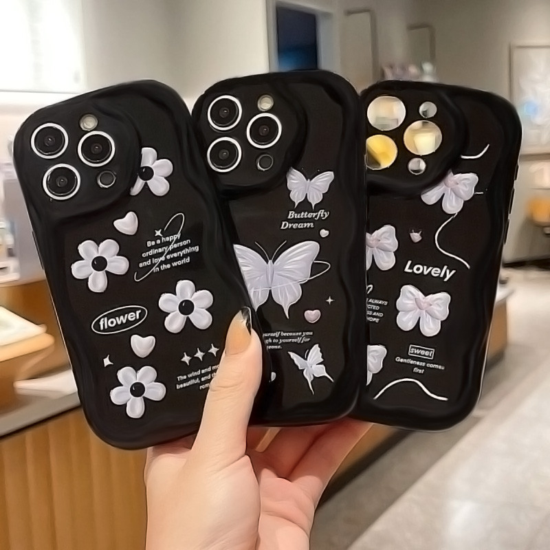 3Dหยิกสีดําฤดูร้อนสําหรับRealme 9i a76 a96 a36 5 pro 7i 8i c11 2020 c15 c20 c21 c21y C25 c30 c31 c33